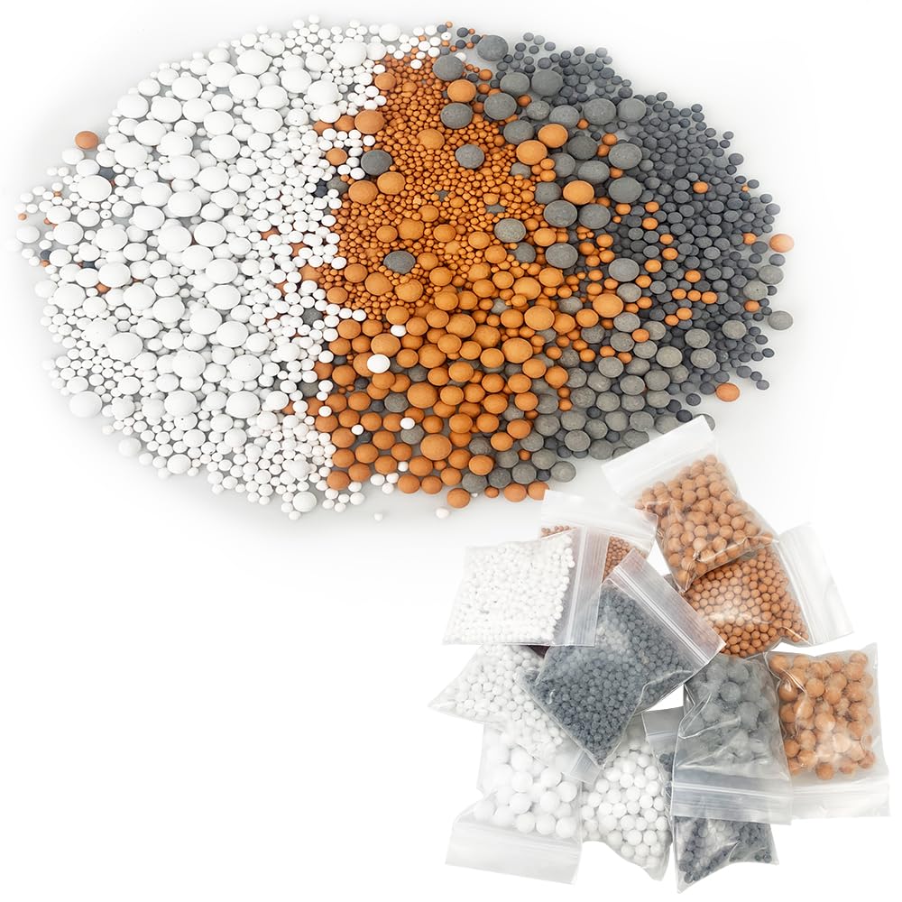 12 Packs Mineral Balls Negative Ion, Replacement Bio-Active Stone, pH Balance Tourmaline Balls Showerhead Filter Refill Kit,Remove Chlorine, Fluoride, Impurities and Hard Water