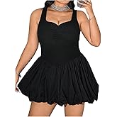 Milumia Women's Plus Size Ruched Bubble Mini Dress Sleeveless A Line Party Club Short Dresses