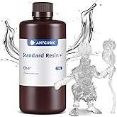 ANYCUBIC Upgraded Standard 3D Printer Resin, 405nm SLA Fast UV-Curing Resin, High Precision &amp; Rapid Photopolymer for 8K Capable LCD/DLP/SLA 3D Printing (Clear, 1000g)