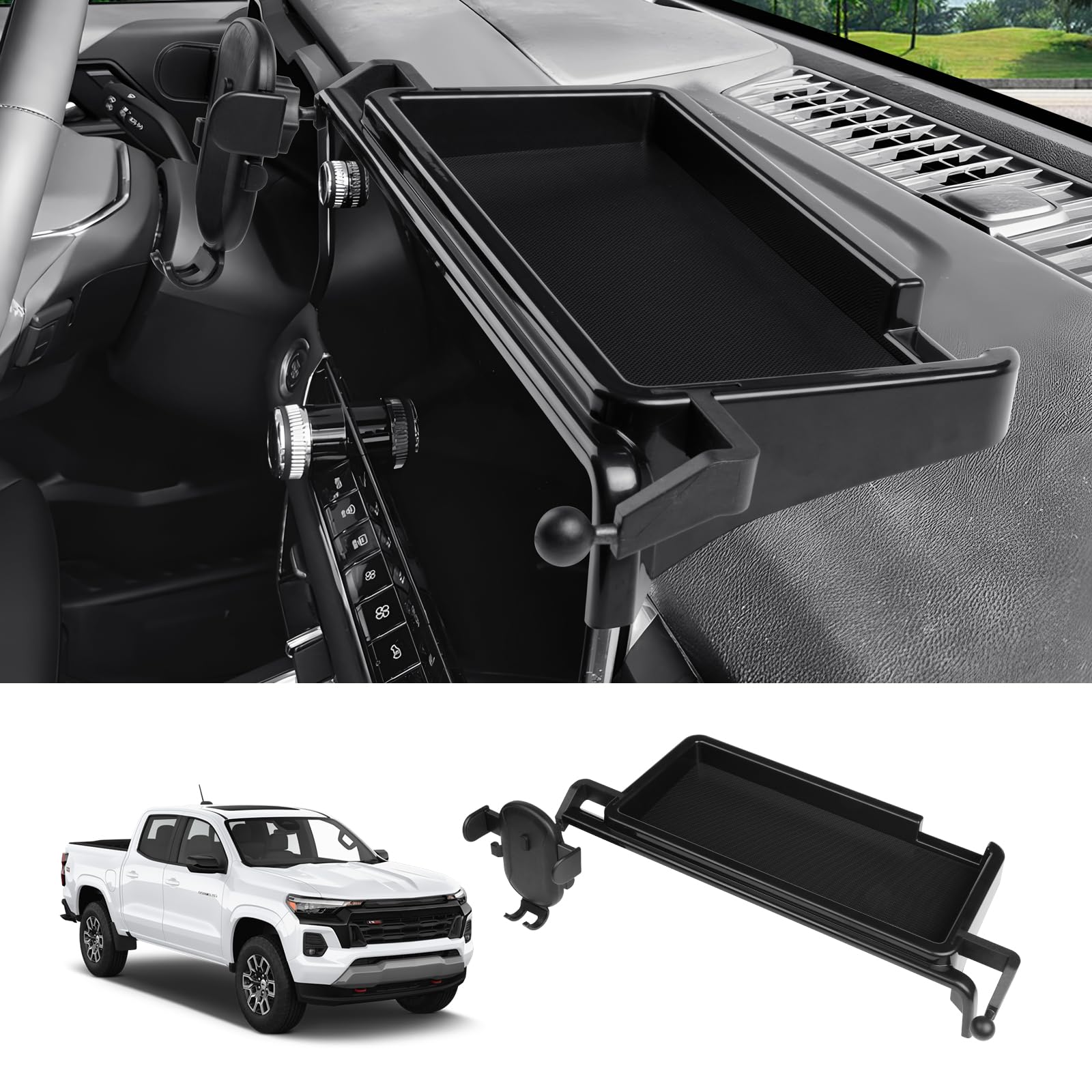 Photo 1 of FIILINES Car Phone Holder Fit for Chevrolet/Chevy Colorado 2023-2026 Accessories Cell Phone Mount with Dash Organizer 2 in 1 for Colorado Accessories (11.3-Inch)