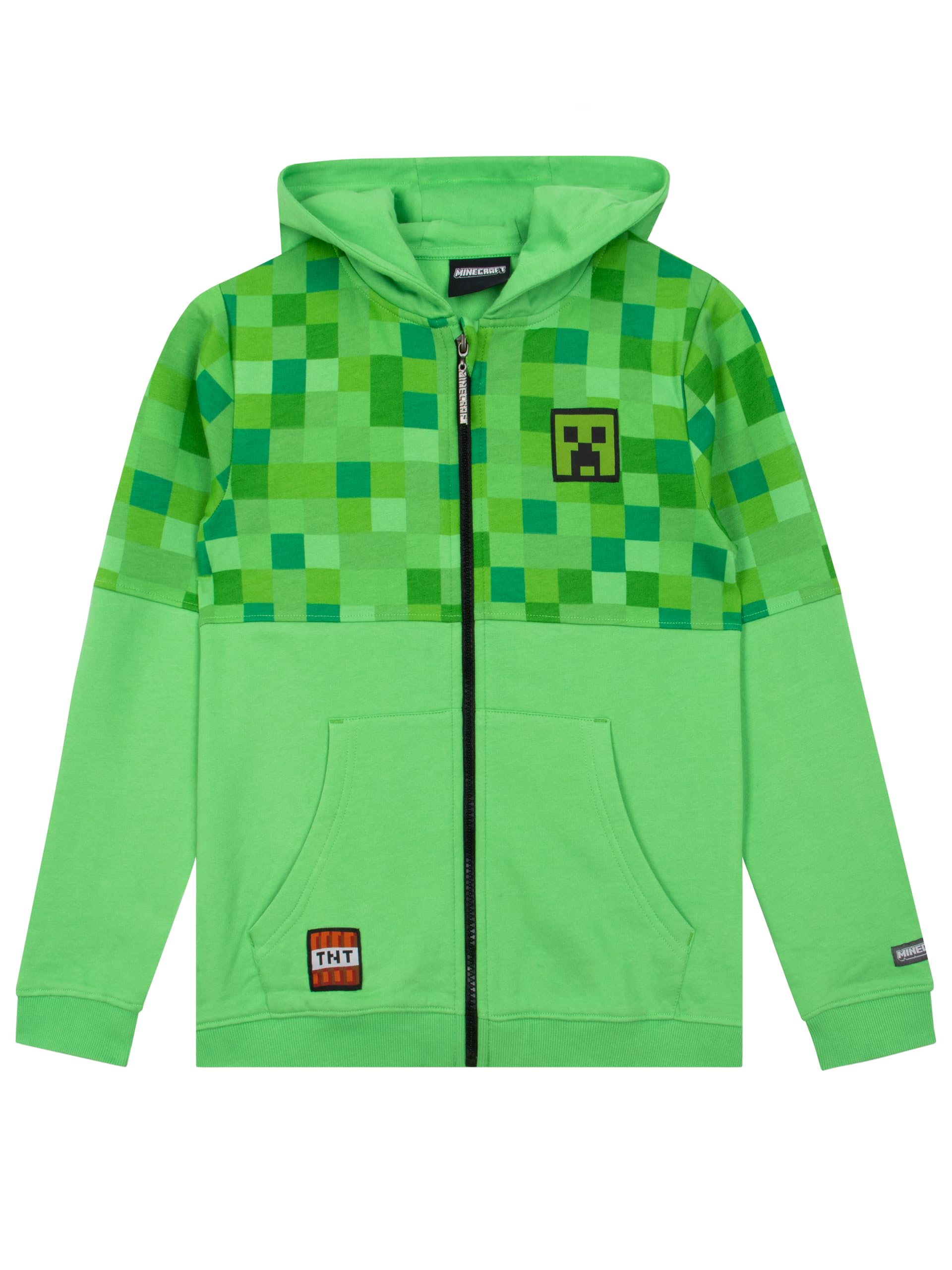 Minecraft Zip Up Hoodie | Creeper Boys Hoodie | Hoodies For Boys | Sizes 6 To 14