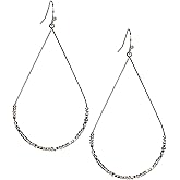 Earrings Teardrop hoop dangle drop with Seed Beads for Women