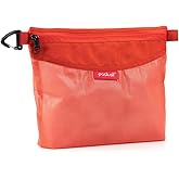 pack all Water-resistant Material Zipper Pouch, Mesh Zipper Bags for Storage, Travel, Office (Orange, Medium)