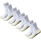 Yufree 4 Pairs Mens Grip Soccer Socks Non Slip Grippy Women Socks for Football Basketball Sports
