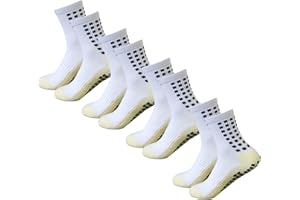 Yufree 4 Pairs Mens Grip Soccer Socks Non Slip Grippy Women Socks for Football Basketball Sports