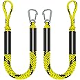 Bungee Dock Line Mooring Rope for Docking with Stainless Steel Clip Accessories for Boats PWC, Built in Snubber, Kayak, Water