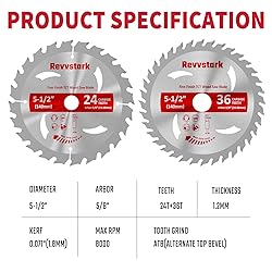 Revvstark Circular Saw Blade 5-1/2" 24T&36T with