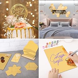 Enoin 1Pack 8 x 12 Inch Gold Mirror