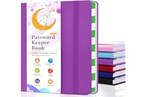 METEOROCK Small Password Book - Password Book with Alphabetical Tabs, Password Notebook Organizer for Website Login, Internet Address and Password Book(Dark Purple, 11.5 x 15.5 cm)