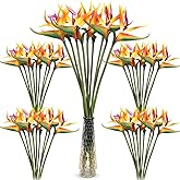 Hanaive 40 Pcs Bird of Paradise Artificial Plant 24 Inches Hawaiian Tropical Flowers Fake Rubber Strelitzia Faux Flowers Bouquet for Home Garden Office Wedding Indoor Outside Party Decor DIY (Yellow)
