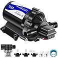 TDRRICH Water Pressure Booster Pump for RV，12V Diaphragm Power Water Pumps 4GPM 45PSI Self-priming Pump,Diaphragm Transfer Pump for Boats Inline Garden Hose Lawn Camper Sprinkler Irrigation