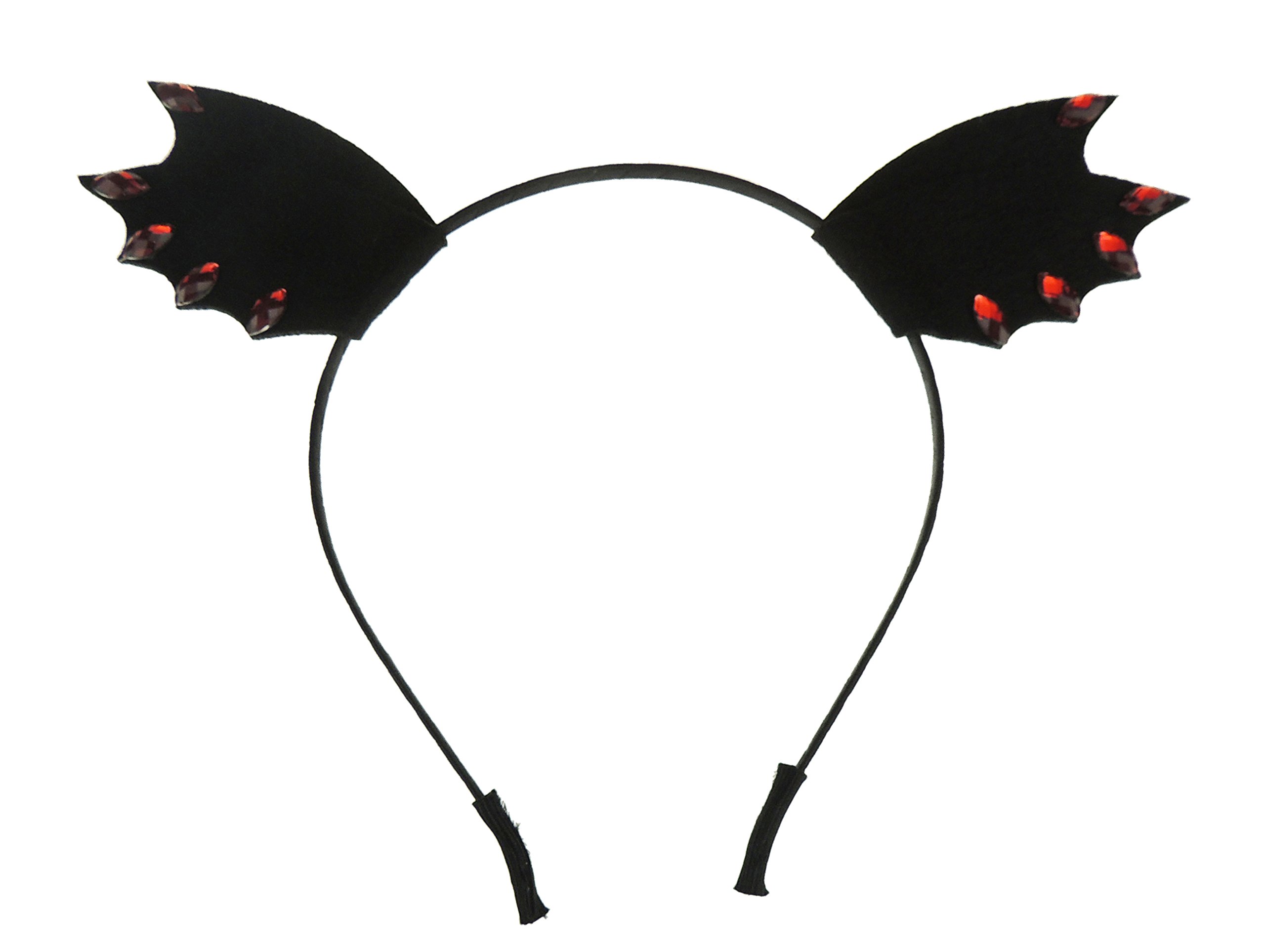 Womens Mens Fancy Dress Up Party Role Play Costume Hen Do Halloween Deely Deeley Bopper Animal Headband Hairband Hair Alice Band Goth Steampunk Black Red Diamante Devil Horns Bat Ears (Black)