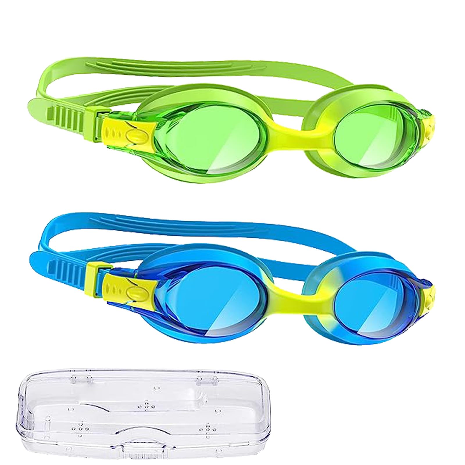 flintronic Swimming Goggles, 2 Pack UV Resist Kids Swim Goggles with Anti-Fog Waterproof Clear Lens, Quick Adjustable Strap, Swimming Goggles for Children Teens Boys Girls Age 6-14