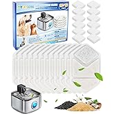 MyfatBOSS 24 Pack Cat Water Fountain Filters Compatible with Speedeer Wireless Cat Fountain Stainless Steel Filters 135oz/4L ZTI0506 Filter for Cats with Pre-Filter Sponges