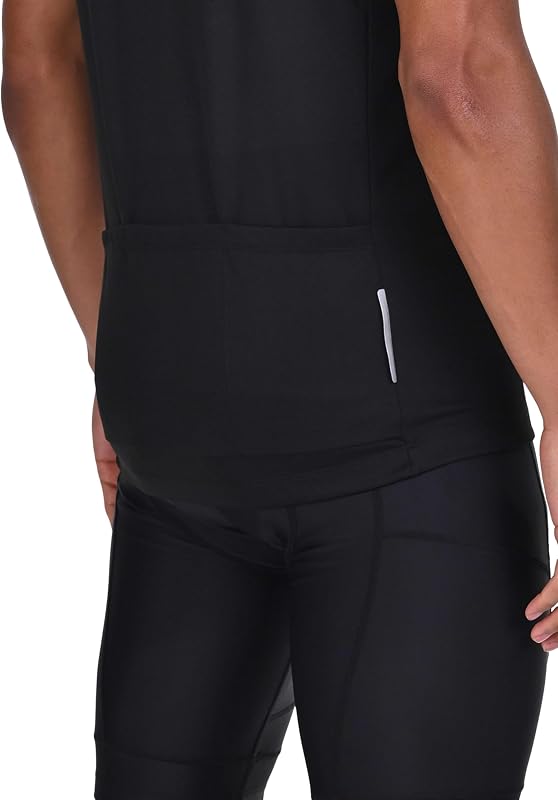 Radtrikot für Herren - Fahrradtrikot für Männer - Rennrad Trikot Herren mit Taschen - Fahrradtrikot - Fahrradbekleidung - Radsport-Bekleidung - Radtrikot Kurzarm - Schwarz, L