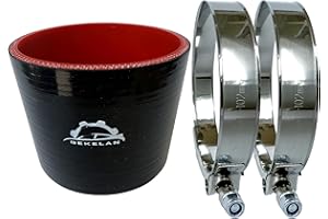 Bekelan 3.5" ID (89mm) High-Temp Straight Silicone Hose Coupler With Stainless T-Bolt Clamp - Heavy Duty 4-Ply Reinforced Design for Automotive Turbo/Intercooler/Intake Piping/Industrial Hydraulic