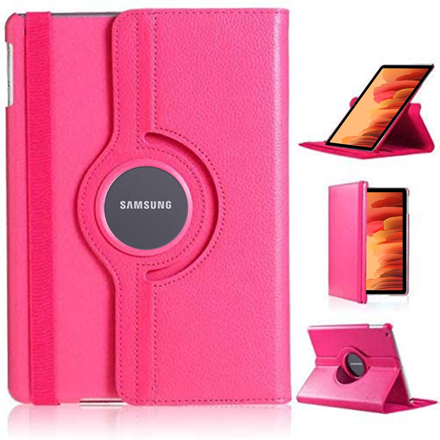 DN Technology Case For Samsung Galaxy Tab A7 10.4 inch 2022/2020 Multi Angle 360° Rotating Smart Folio Protective Tablet Cover (SM-T509/T500/T505/T507) (PINK)