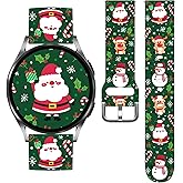 Vieeki Holidays Watch Bands Compatible with 40mm 44mm Samsung Galaxy Watch 7/6/ 5/4/ 5 Pro (45mm)/ 4 Classic (46mm)/ 3 (41mm)/ Active 2, 20mm Pattern Replacement Silicone Strap for Women