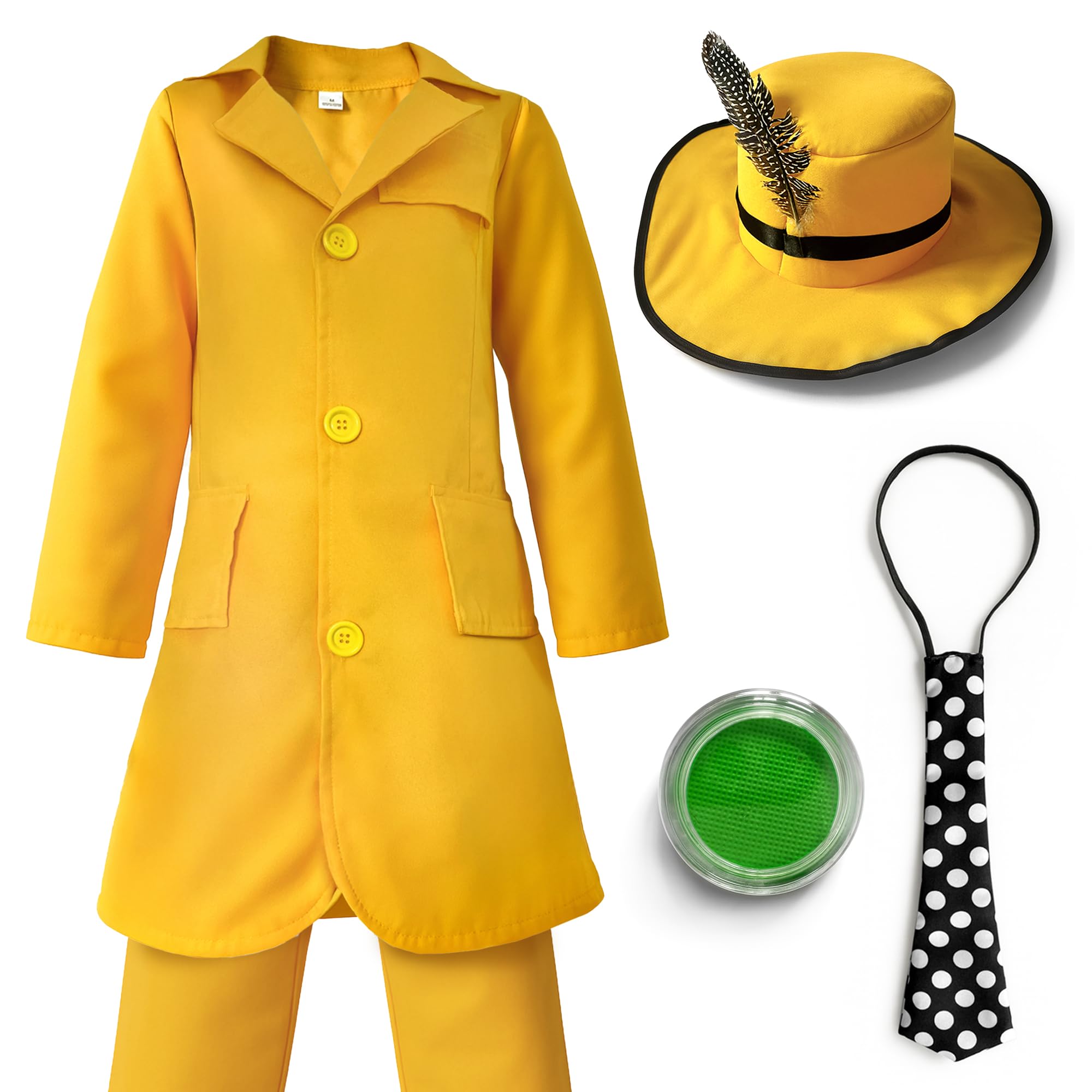 Childrens Kids Boys Girls Yellow Suit Tie Hat Halloween Fancy Dress Costume Outfit Horror Scary TV Movie (Small (4-6 Years))