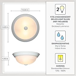 DESIGNERS FOUNTAIN 2-Light Flush Mount Ceiling