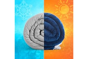 Allike 2 in 1 Weighted Blanket 15 lbs - 60"x80" for Adults, Warn Fleece Front, Cooling Tencel Back, Queen Full Double Size Be