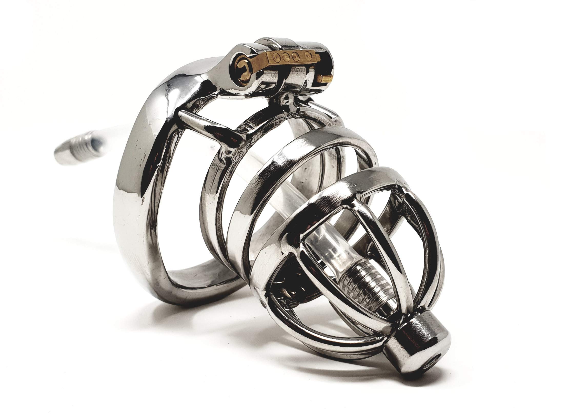 Bondage Masters Male Chastity Device Removable Urethral Tube, Silver