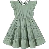 YOUNGER TREE Toddler Dress Baby Girl Summer Clothes Ruffle Sleeve Smock Beach Boho Dresses Sundress