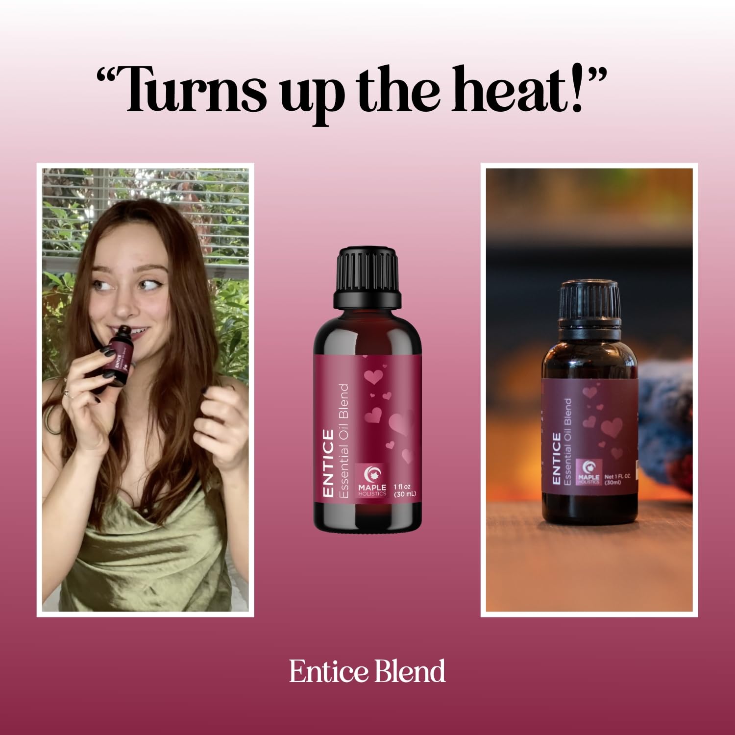 Entice Essential Oil Blend for Diffuser - Passionate Blend of Aromatherapy Oils for Couples with Lavender Palmarosa Clary Sage and Ylang-Ylang Essential Oil - Ignite The Romance Essential Oils Blend