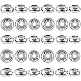 30 PCS Stopper Beads for Jewelry Making, 6/8/10mm Adjustable Metal Loose Beads with Insert Rubber Locating Rings, Silver Copper Slider Stoppers Bead for DIY Bracelet Necklace