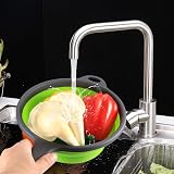 Xiaomoyu 2 Pcs Collapsible Colander with Handle Silicone Drain Basket view 6