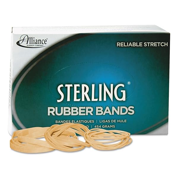 ALLIANCE STERLING RUBBER BAND SIZE #16 (2 1/2 X 1/16 INCHES) – 1 POUND BOX (APPROXIMATELY 2300 BANDS PER POUND) (24165) BEIGE