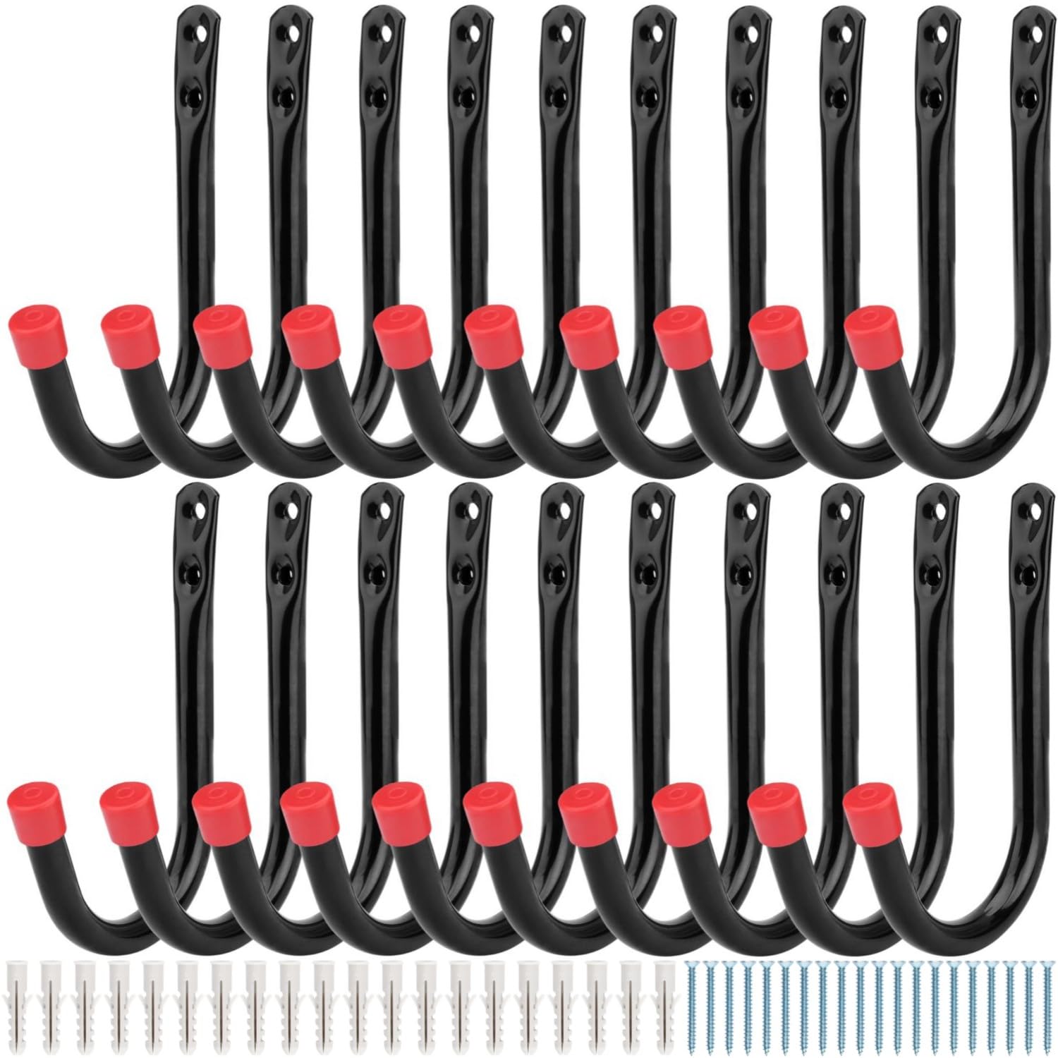 20 Pcs Heavy Duty Garage Storage Hooks, Garage Storage Utility J Hook for Organizing Garden Tools, Bulk Items