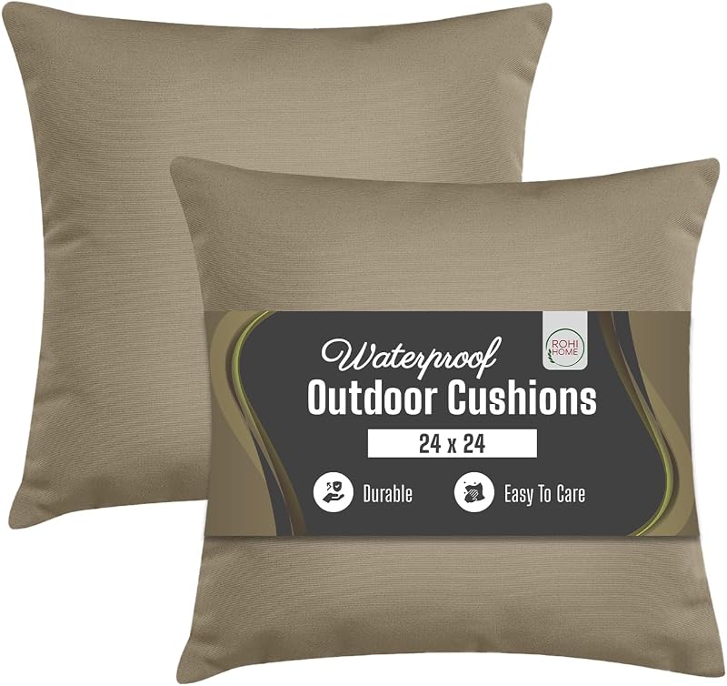Rohi Waterproof Outdoor Cushion 2 Pack 18 x 18 Latte