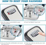 LauCentral Key Safe Wall Mounted 4-Digit Weatherproof Lock Box Outdoor view 5