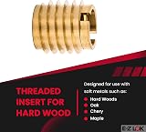 E-Z LOK 3/8-16 Brass Knife Threaded Inserts for Hard Wood, 0.625" Length, 10 view 2