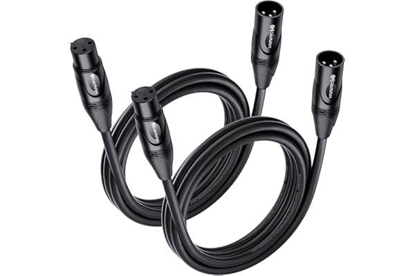 Cable Matters 2-Pack Premium XLR to XLR Cables - 6ft, Male to Female Microphone Cable, Oxygen-Free Copper (OFC) Mic Cord, Black