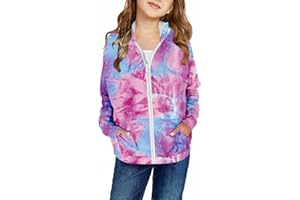 storeofbaby Girls Zip Up Hoodie Long Sleeve Casual Sweatshirts Jacket with Pocket