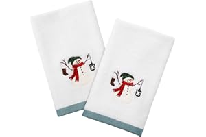 Avanti Linens - Fingertip Towels, Soft & Absorbent, Christmas Decorations, Set of 2 (Snowman Park Collection)