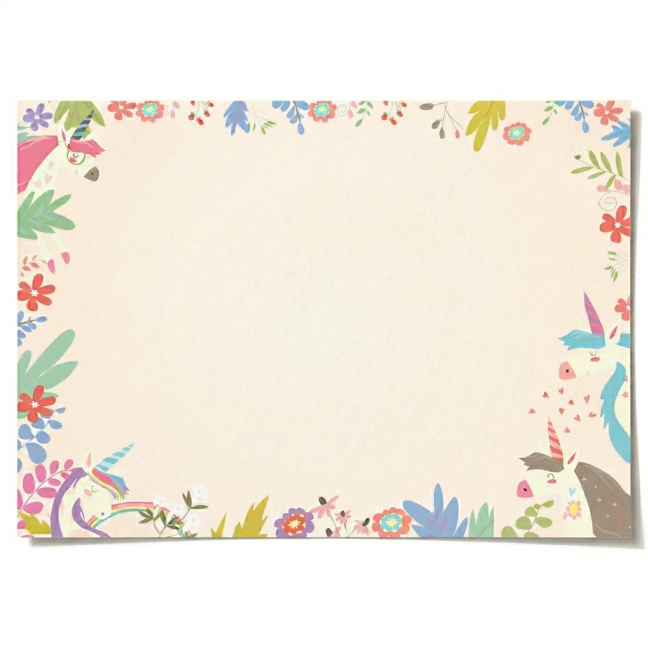 Friendly Fox Unicorn Desk Mat Paper DIN A2 Girls XXL Notepad Painting and Desk Mat for Painting