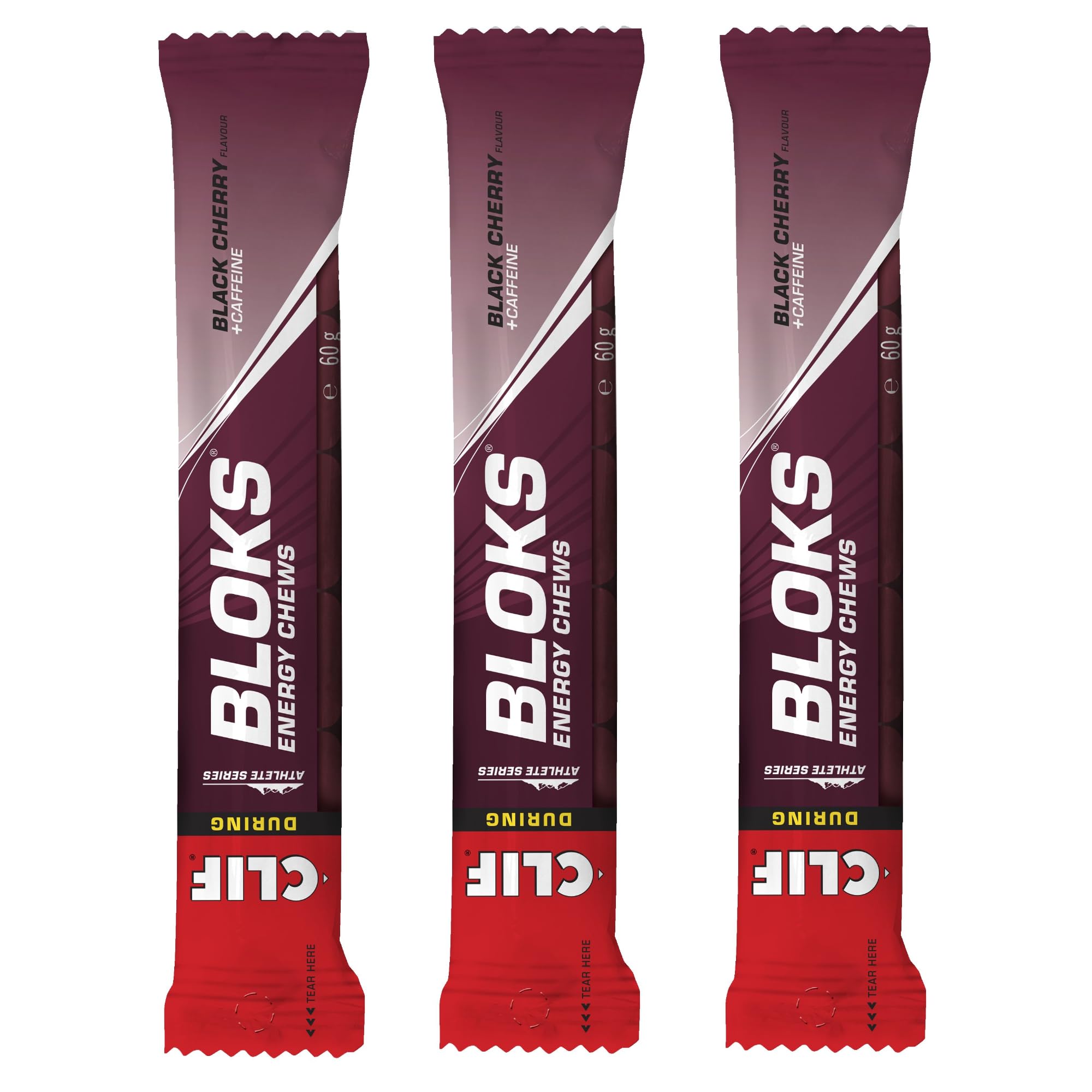 Clif Bar Shot Bloks 60g Caffeine Black Cherry 6 Chews (3 Pack)