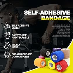 OK TAPE 12 Rolls Self Adhesive Bandage