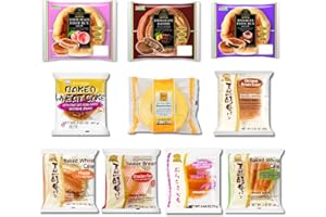 LA VOIE FOODS Japanese Snack box Authentic Bread Combo - Japanese Bakery 8 Baked Pastry Roll and 2 Danish, Wagashi and Dagashi Gift Set (Pack of 10)