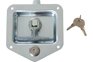 BUYERS PRODUCTS COMPANY Buyers Products L8915 T-Handle Latch, Locking Single Point Latch with Gasket, with 2 Keys, Zinc-Plated Steel, for Truck Bed Tool Boxes, Trailer Doors, RVs, Campers, Truck Cap Latch