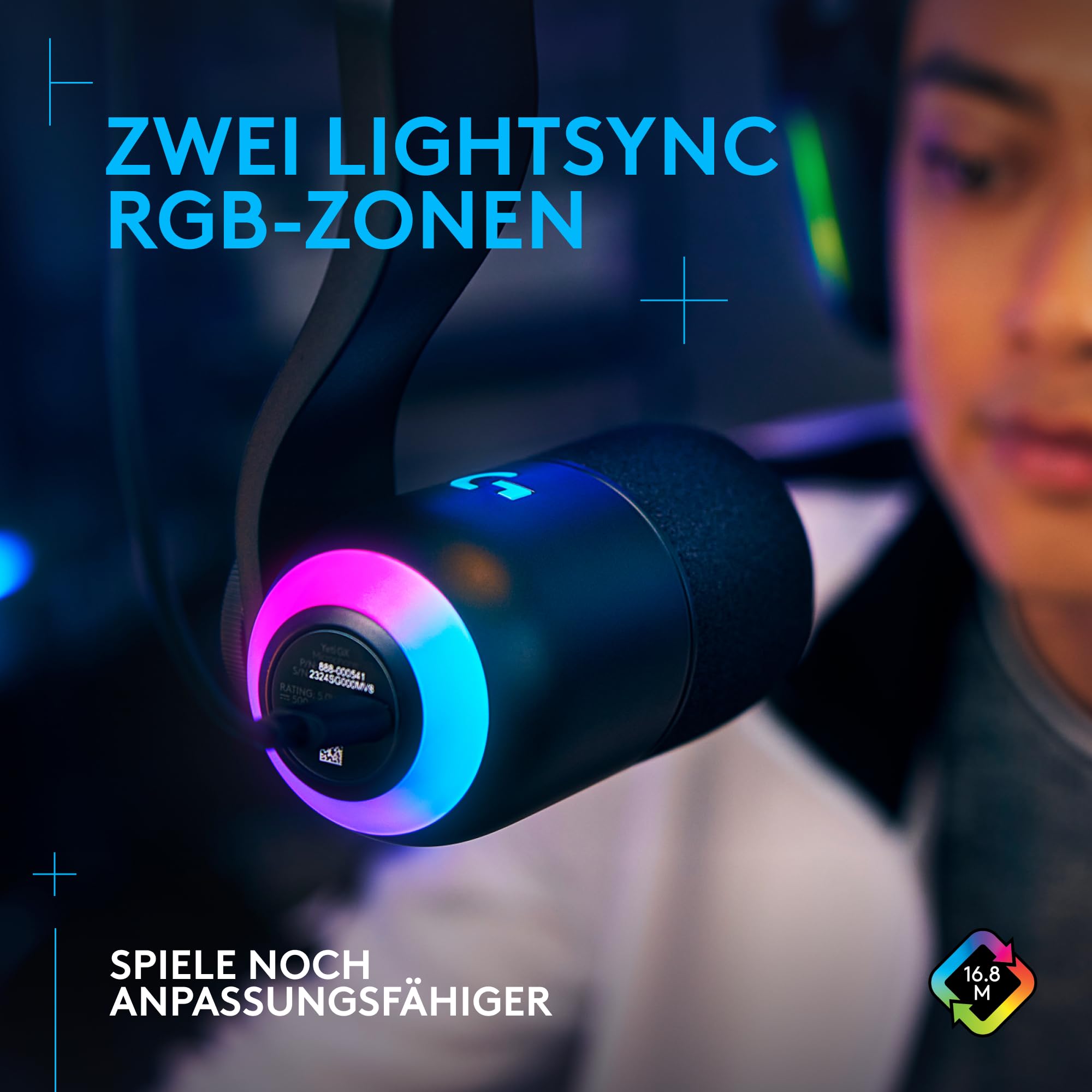Logitech G Yeticaster GX Dynamic Supercardioid Gaming-Mikrofon mit Schwenkarm, RGB-Beleuchtung und LIGHTSYNC, USB-Mikrofon im Broadcast-Stil für PC und Mac, für Aufnahmen und Streaming - Schwarz 3