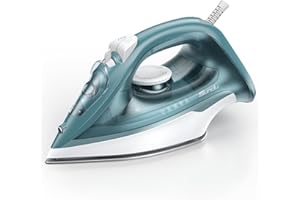 SUNDU Burst steam Iron for Clothes - 1500W Iron with Ceramic Coated Soleplate, Rapid Heating, Self-Cleaning, Auto-Off, 11.84oz Water Tank, Precise Thermostat, Home Use Green