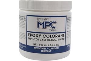 MASTER PROTECTIVE COATINGS MPC Base Epoxy Pigment, Industrial-Grade Epoxy Resin Dye for Homes and Commercial Spaces, 16.9 Fluid Ounces, White