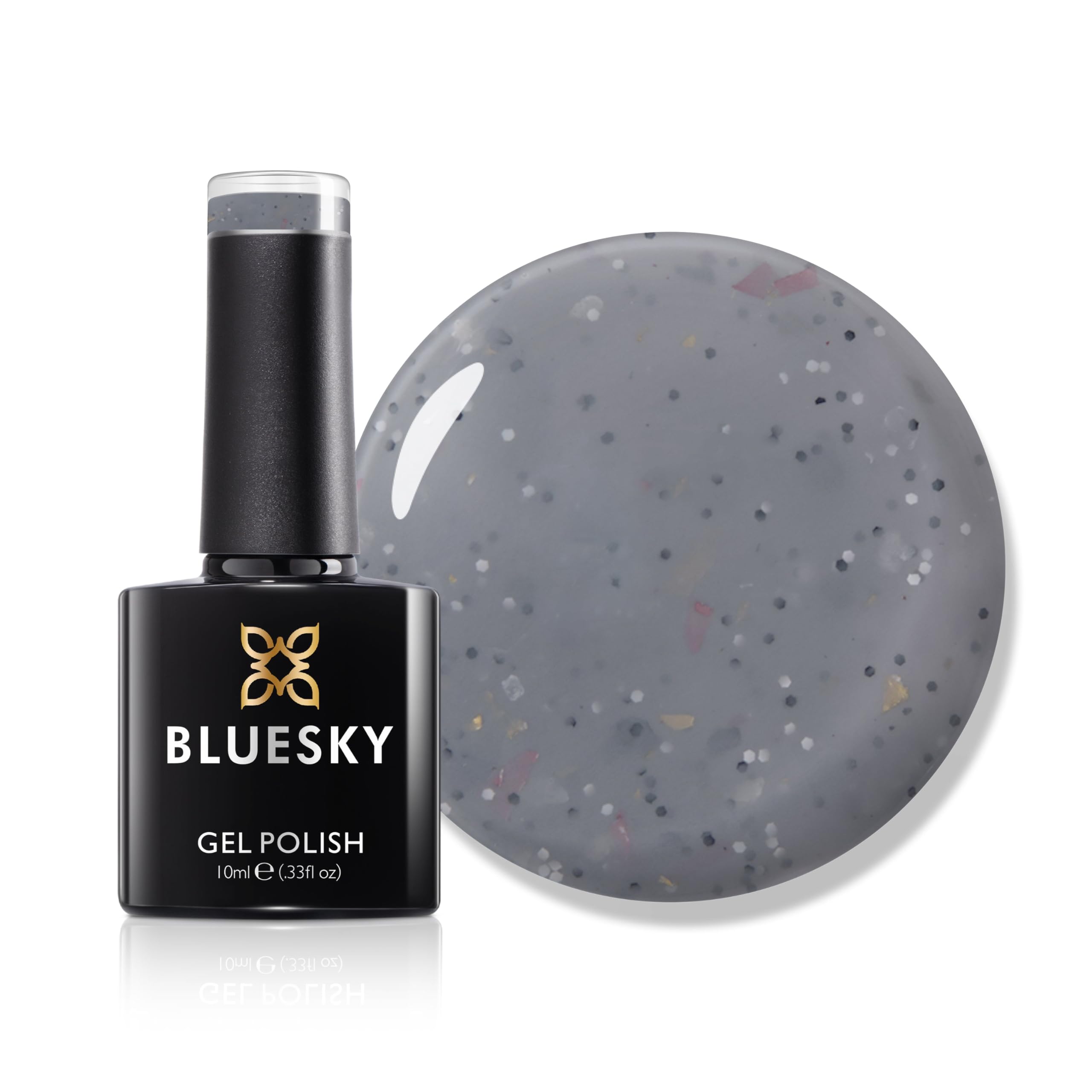 Bluesky Gel Polish, Granite Gel, Fit for Style - BGR06, Dark Grey. Long Lasting, Chip Resistant, 10 ml (Requires Drying Under UV LED Lamp)