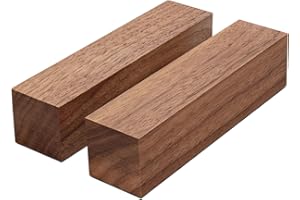 WISLIST 2 Pcs Walnut Wood Log Lumber Board Knife Handle Material, Bar Shaped Square Turning BlanksHandle Plate for Instruments DIY Raw Wood Cuboid(5.1" x 1.2" x 1.2")