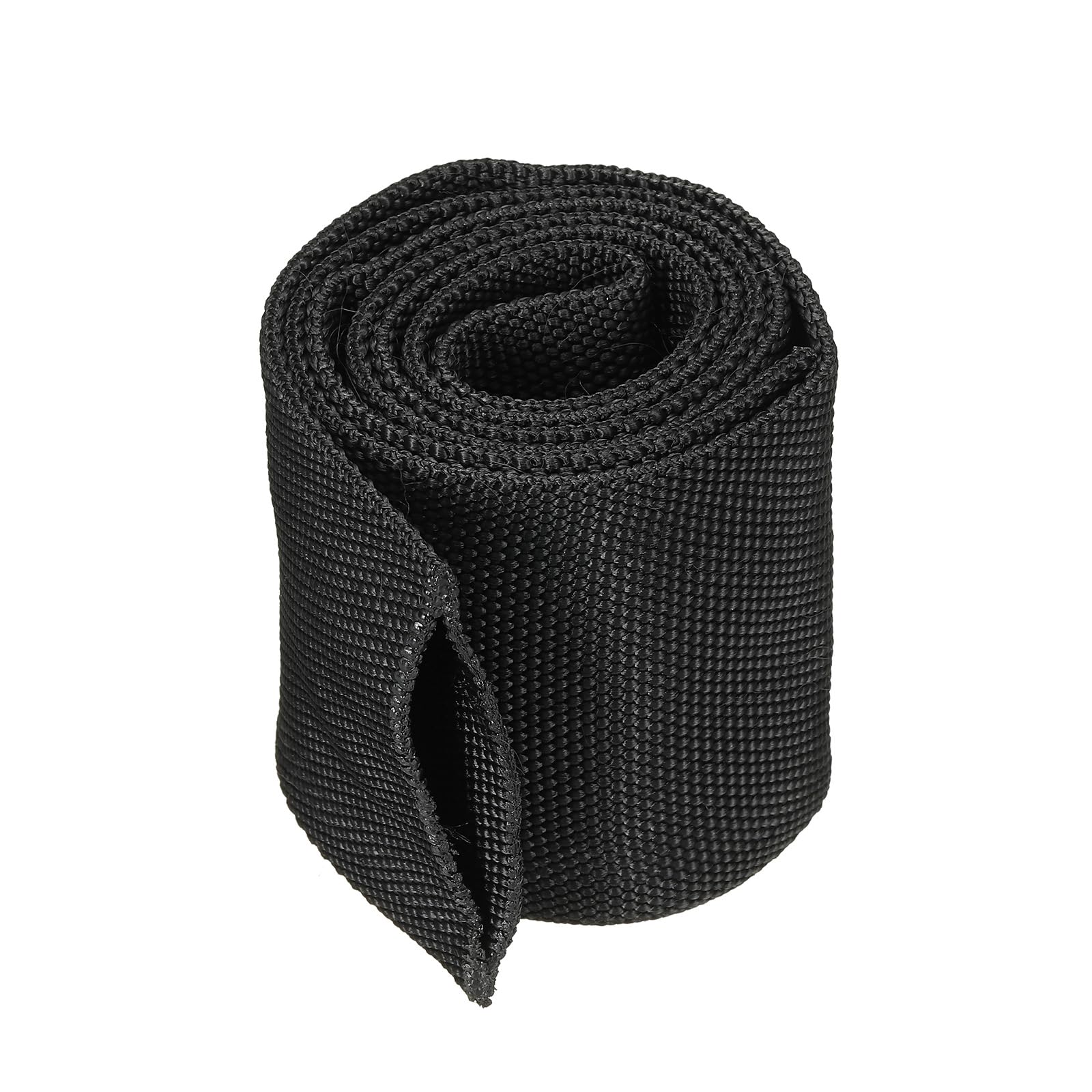 PATIKIL 2" Dia 3.3FT Nylon Protective Hose Sleeve, Cable Cover Sheath Protection for Welding Tig Torch Hydraulic Hose, Black