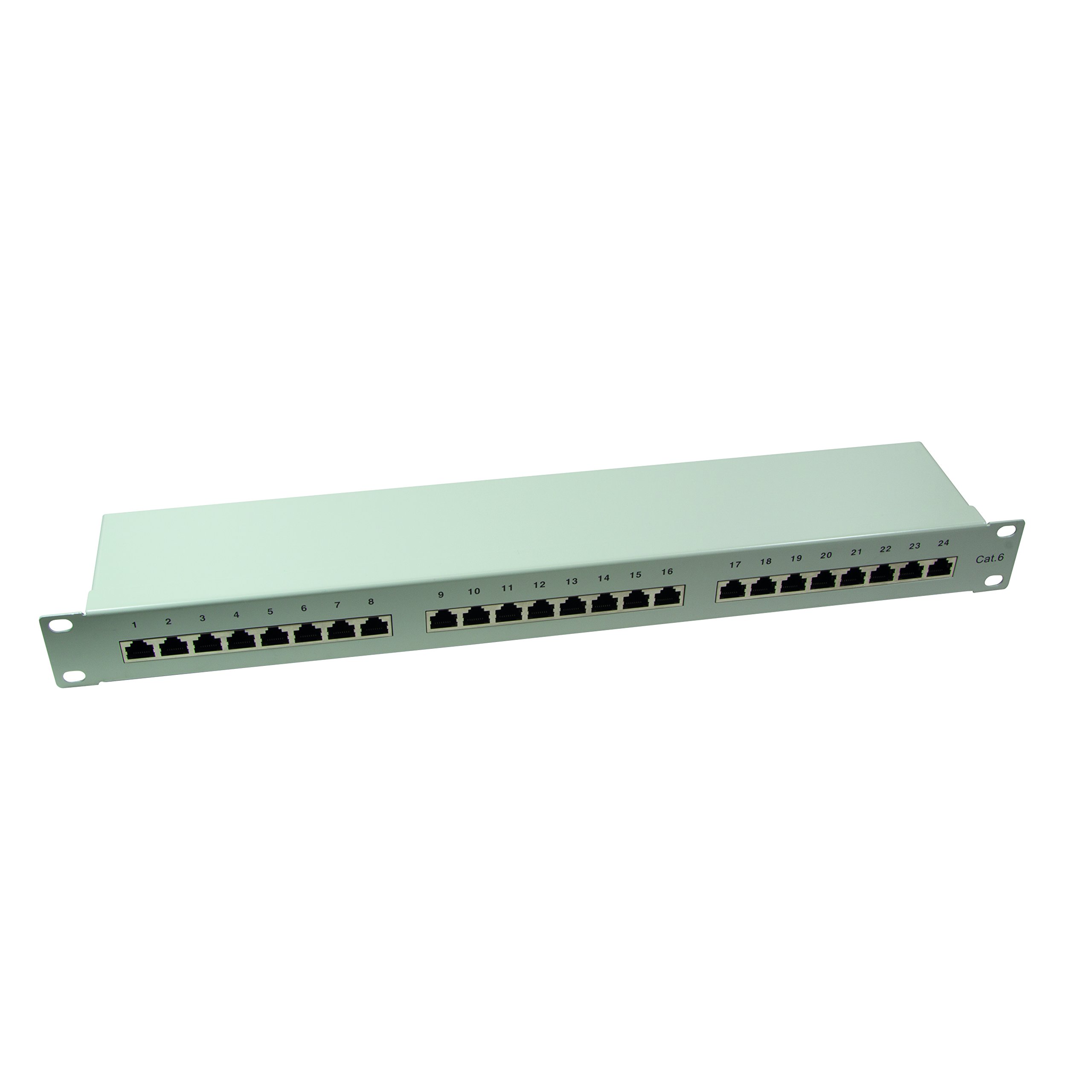 LogiLink Professional PrimeLine patch panel, 19 inch distribution panel, STP (shielded) grey light grey 24-Port